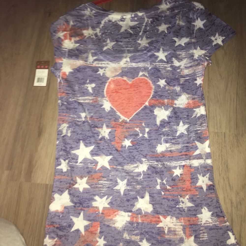 All American love, flag and heart shirt